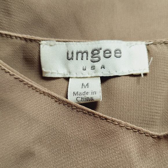 Umgee Tan Spaghetti Strap Sweetheart Neckline Tank Top Size Medium - Picture 7 of 8